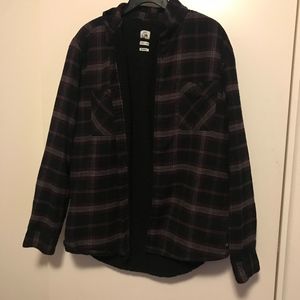 Quiksilver Faux Shearling Plaid Jacket
